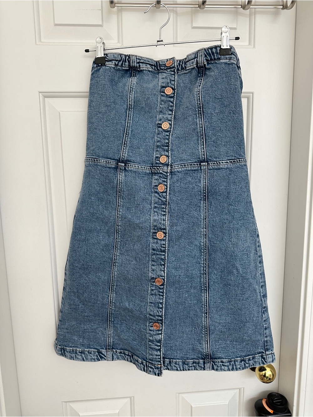 GAP Mid-Blue Strapless Denim A-Line Dress S NWT